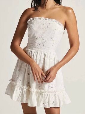 Anthropologie Forever That Girl White Eyelet Tiered Sundress